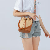 Sac seau à bandoulière en paille fait main de haute qualité pour femme
